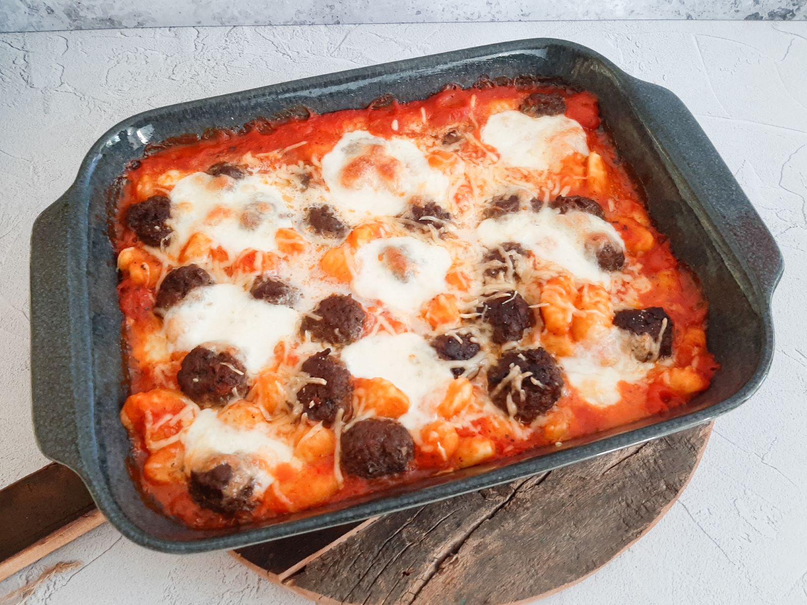 Gnocchi ovenschotel met gehaktballetjes